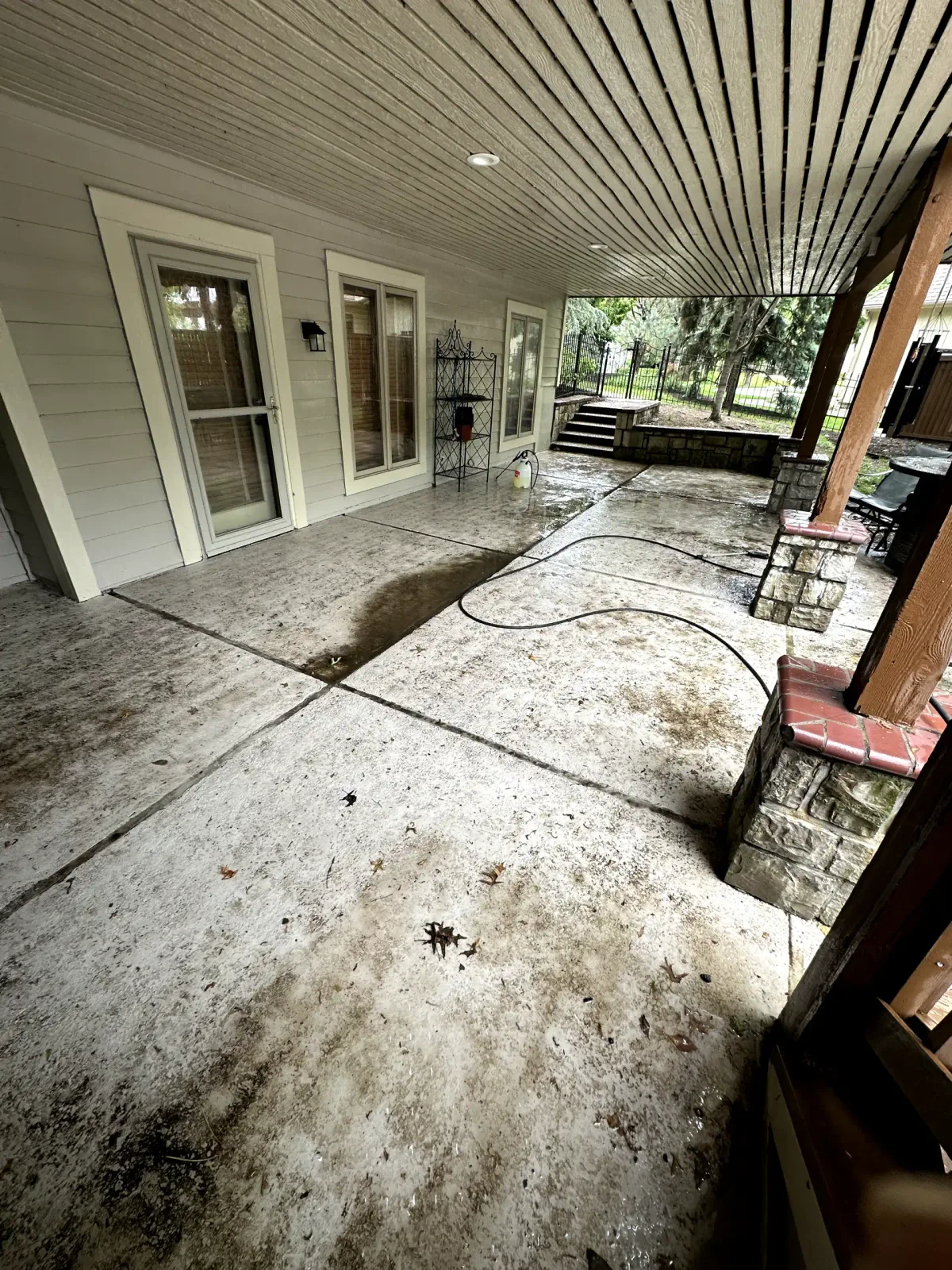 Covered Patio Deep Clean — before